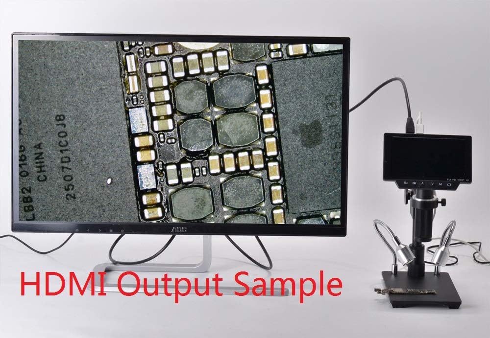 34MP 4K HDMI USB Microscope Camera with 5 Inch Display C-Mount Lens U848