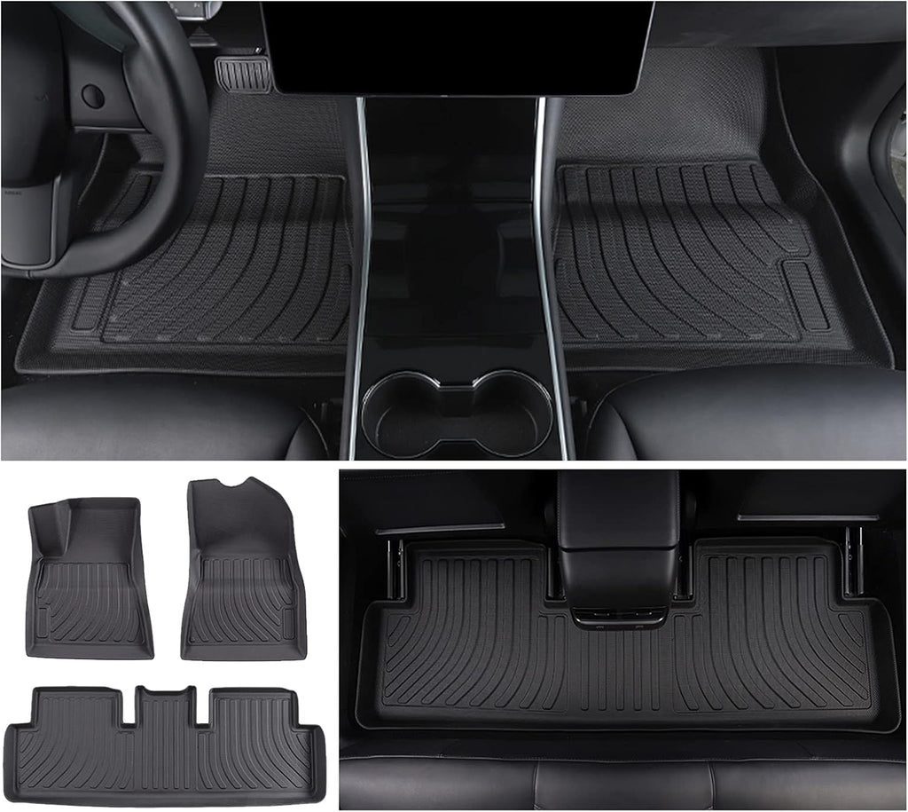 3PCS Waterproof Rubber Floor Mats for Tesla Model 3 Trunk Liner M942674
