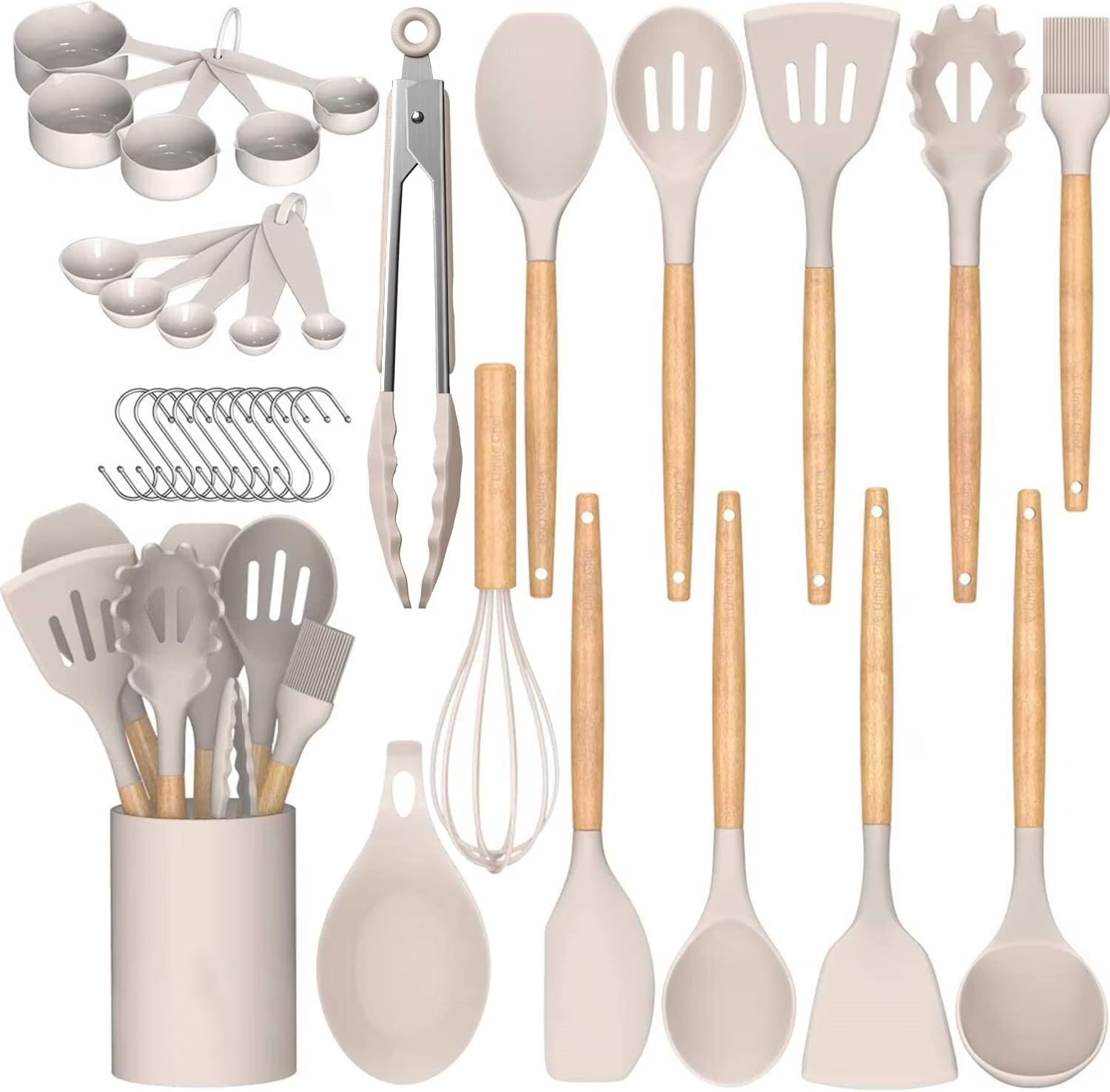 33 Pcs Non-Stick Silicone Cooking Utensil Set with Holder A594966