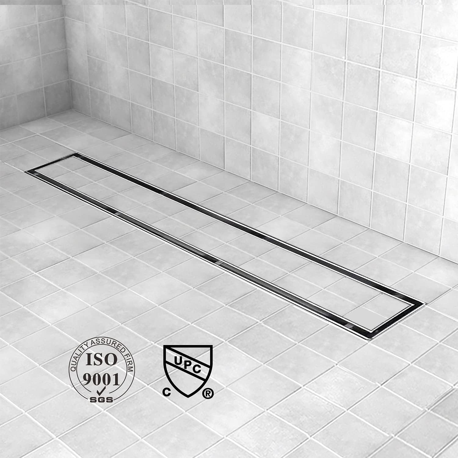 Brushed 304 Stainless Steel Linear Shower Drain 32 inch E586763