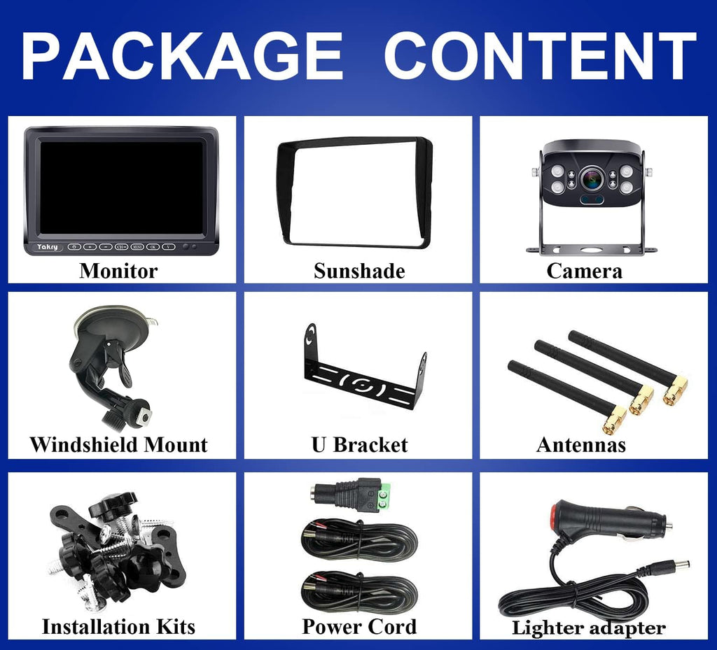 Wireless HD 1080P Backup Camera with 7 Inch Touch Key DVR Monitor X4541