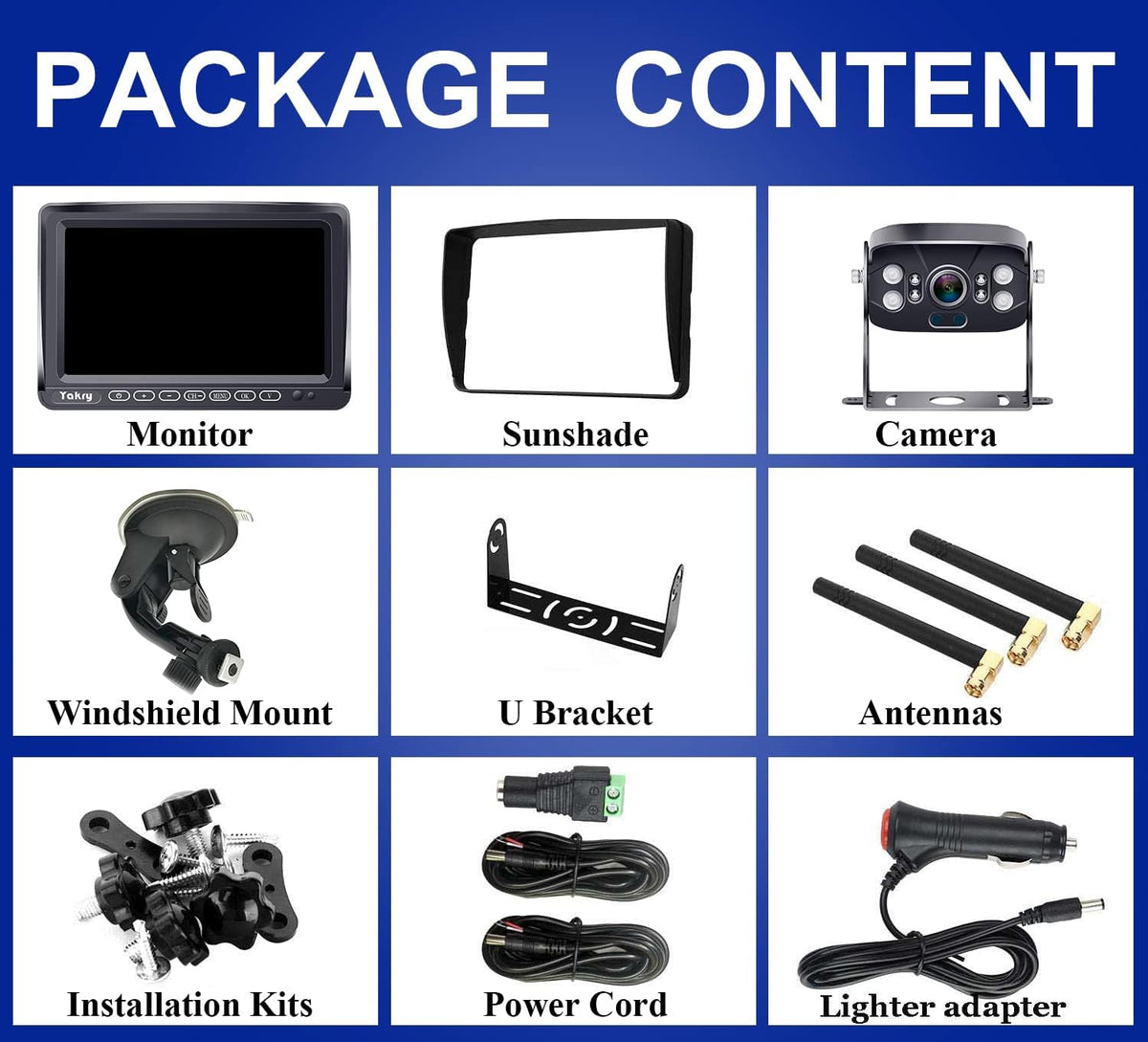 Wireless HD 1080P Backup Camera with 7 Inch Touch Key DVR Monitor X4541