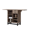 Brown Wooden Wine Cabinet with Drop Down Leaf G858166