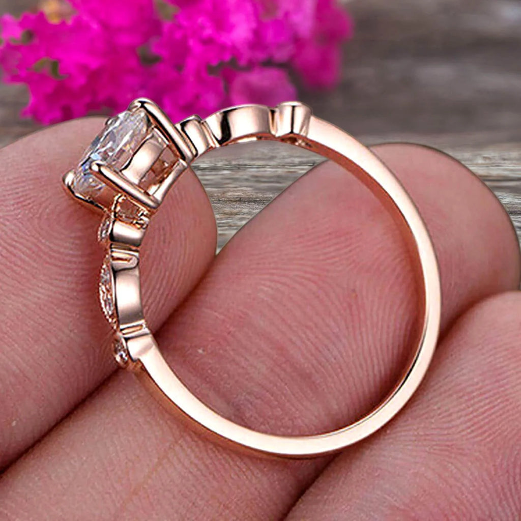 1.50 Carat Moissanite Engagement Ring on 10K Rose Gold K25166