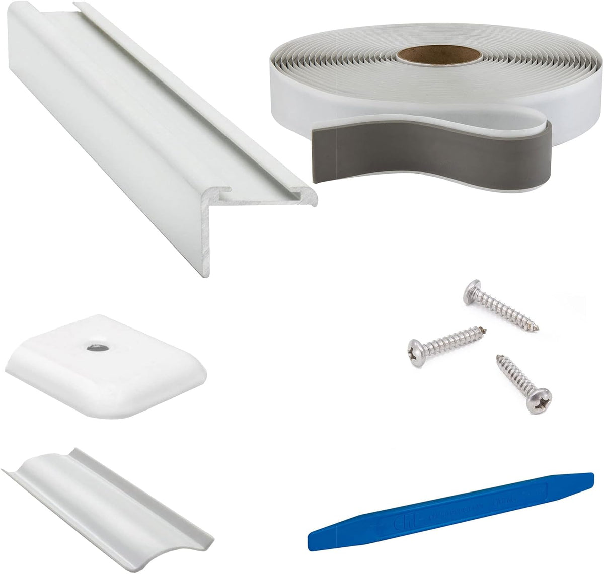 White Aluminum RV Roof Trim Kit (20 Feet) C605280