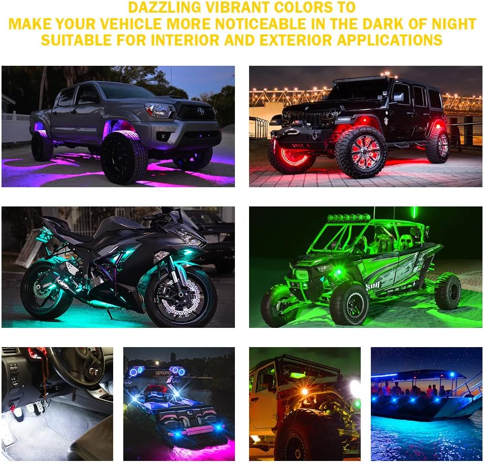 RGBW LED Rock Lights Kit, 4 Pods H687