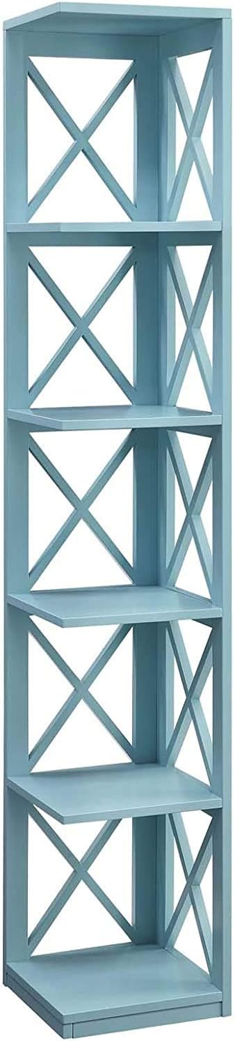 5 Tier Corner Bookcase, Gray Z661