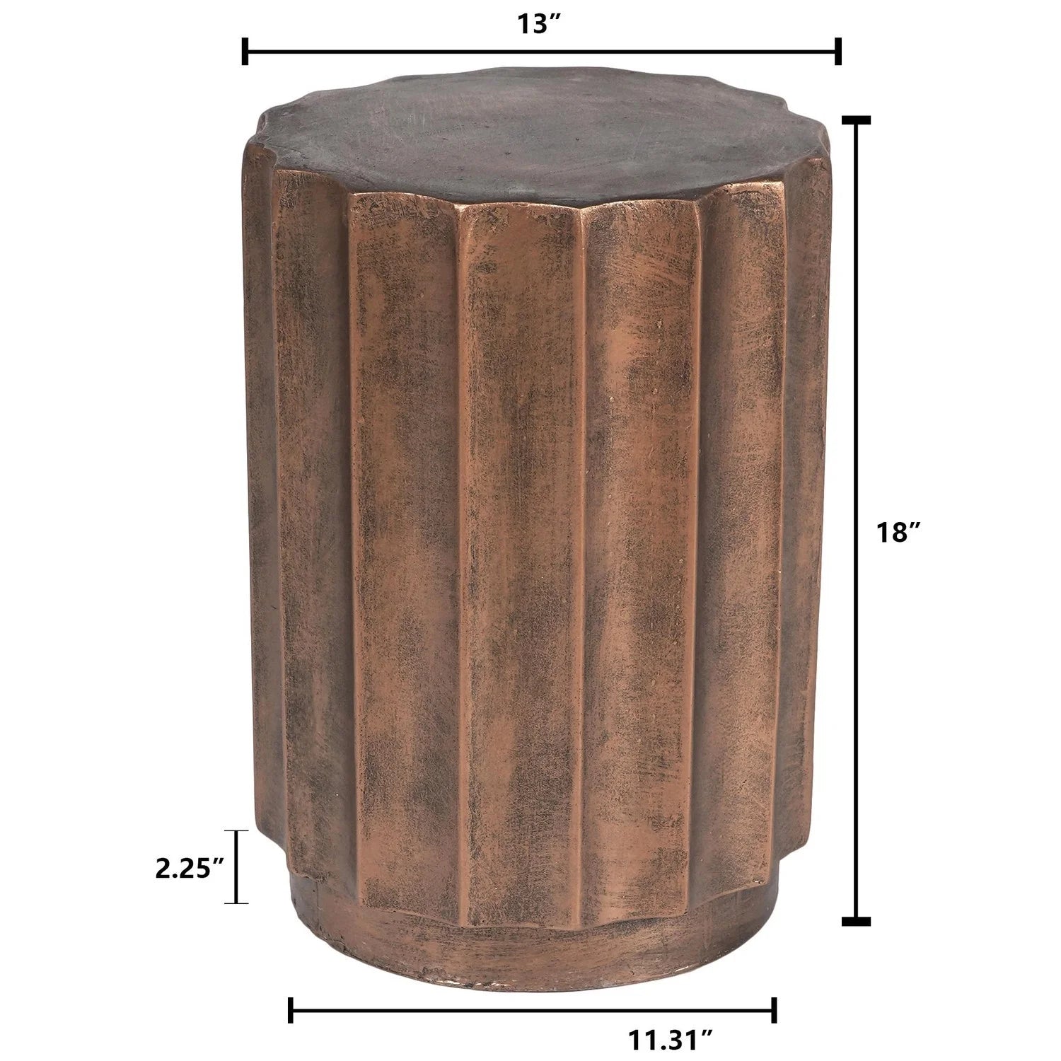 Weathered Copper Cement Stool And Side Table T919