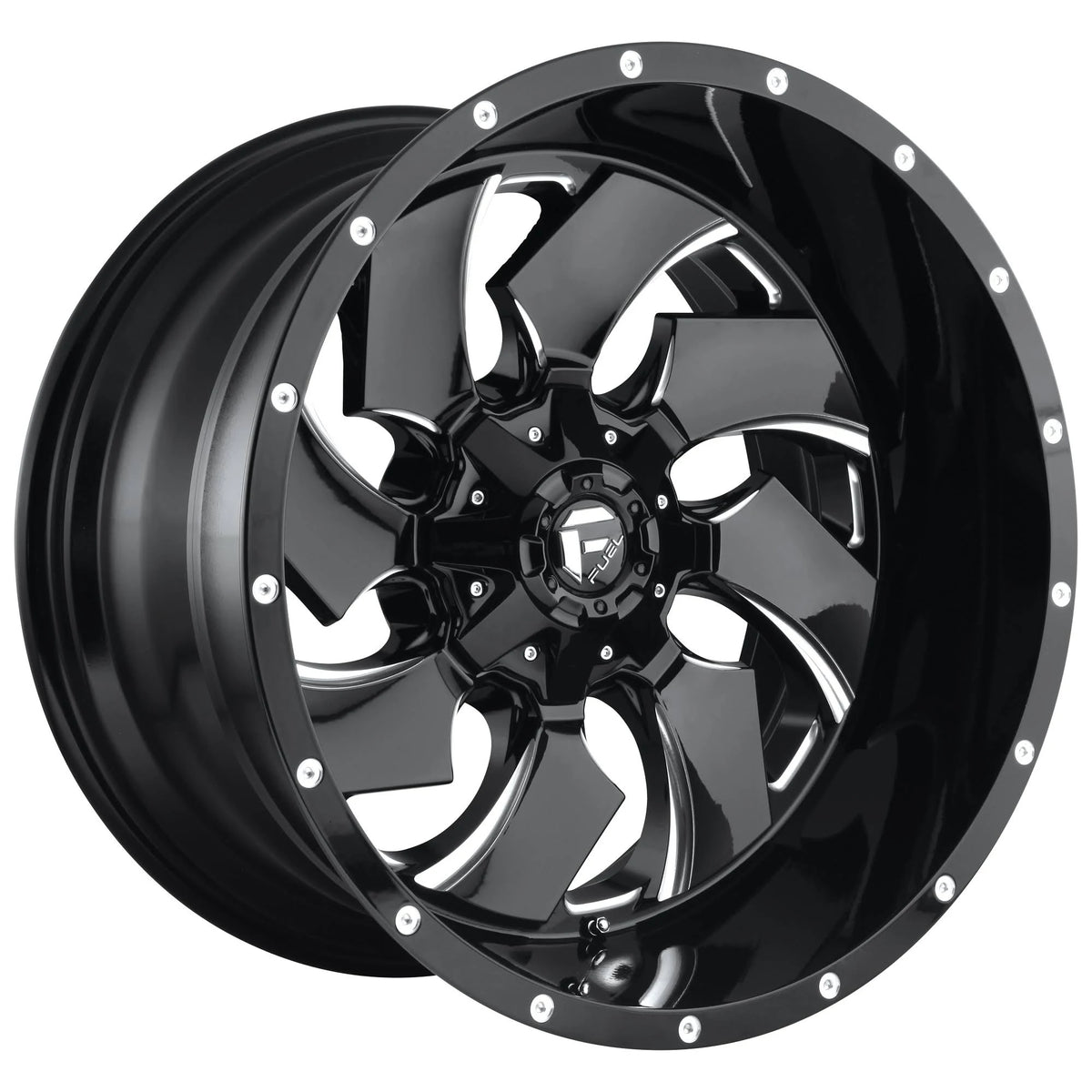 Gloss Black Milled 22x12 Fuel D574 Cleaver L312