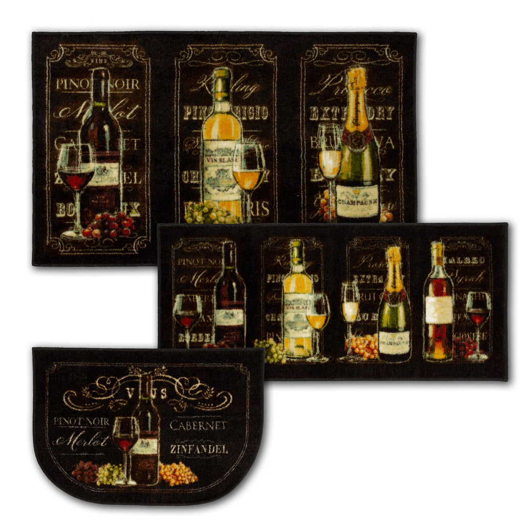 3 Piece Chalkboard Sign Kitchen Mat Set L37196