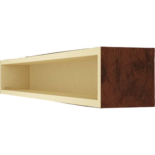 Rough Sawn Faux Wood Fireplace Mantel, Natural Pecan G816