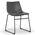 Gray Faux Leather Dining Chairs Set of 2 F532