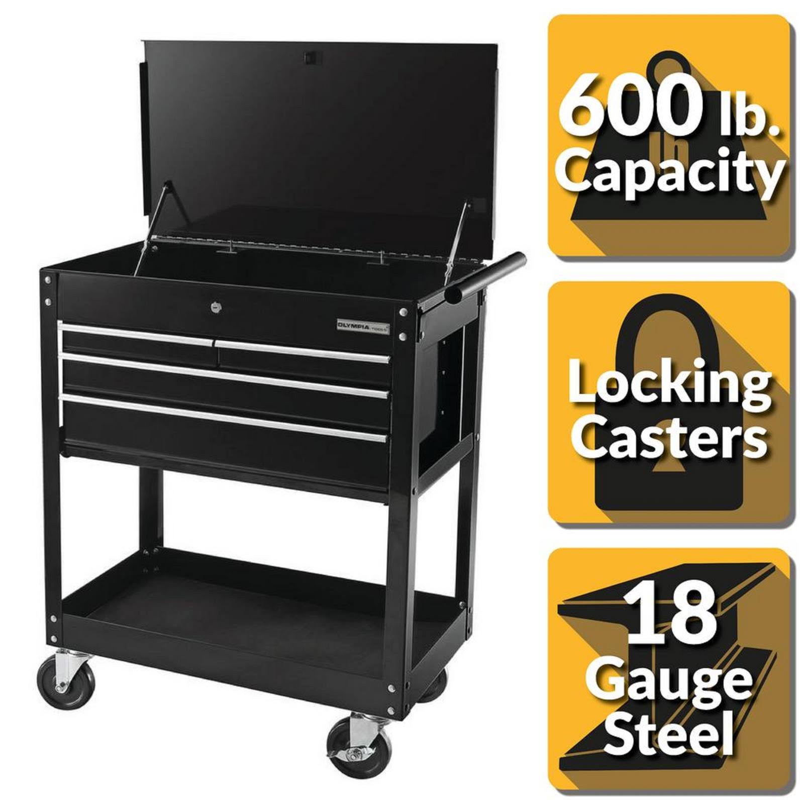 Black 4-Drawer Roller Cabinet Tool Chest G572