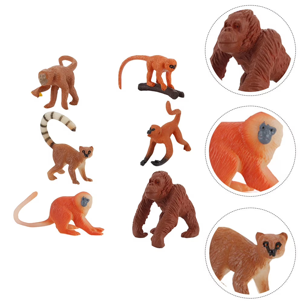 Monkey Animal Figurines Toys Figures Model Miniature Gorilla Figure Cake Kids Models Simulation Statue Zoo Q17965