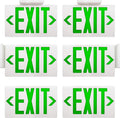 Green Double Face LED Emergency Exit Light Combo, 6 Pack B47205