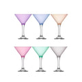 6 oz Multi Colored Martini Glasses Set of 6 Y6511