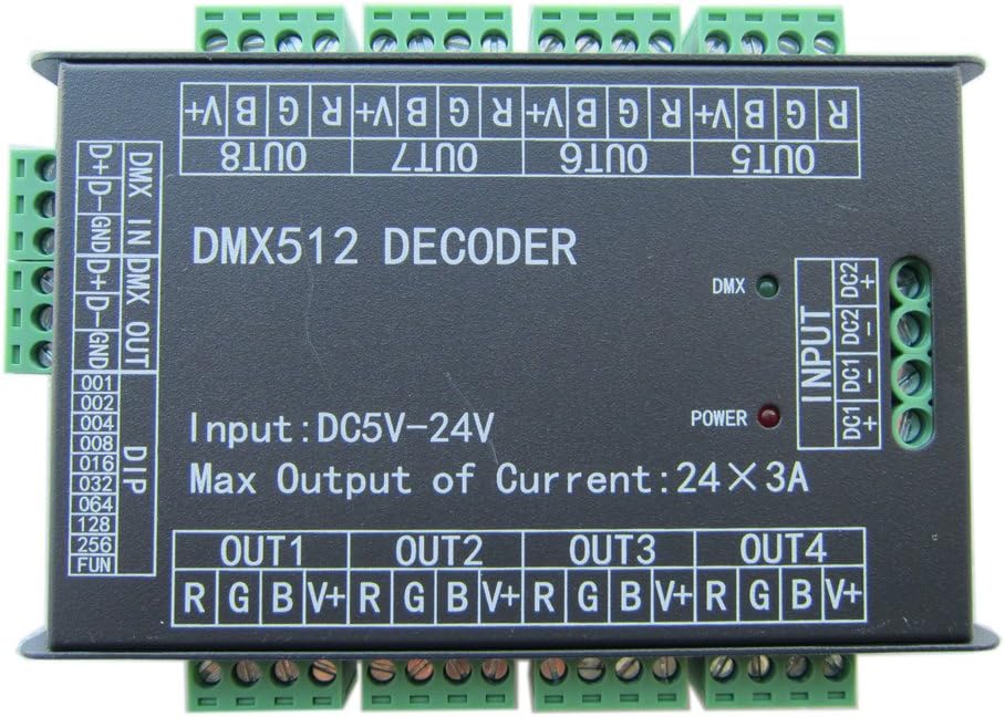 24 Channel RGB DMX512 Controller LED Decoder Dimmer DC 5V-24V F51164