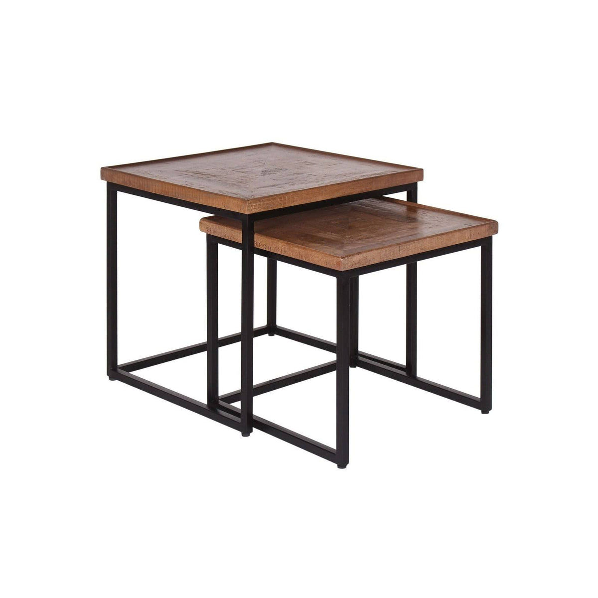 Mango Wood u0026 Iron Nesting Tables (Set of 2) - Brown B85385