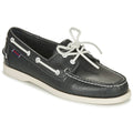 Blue Navy Leather Boat Shoes A297