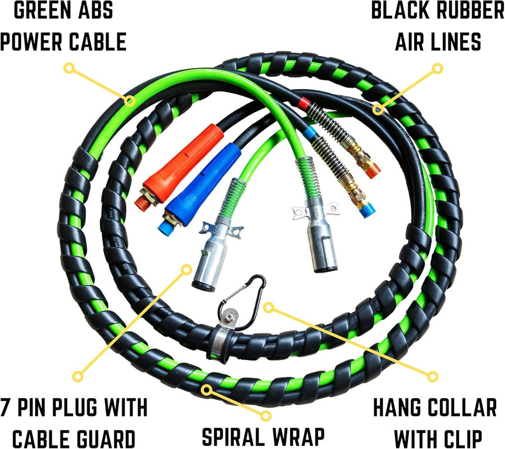 12 Ft. 3-in-1 ABS Electrical and Rubber Air Line Hose Assemblies Q3201
