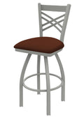 Swivel Bar Stool with Anodized Nickel Finish and Adobe Seat Z152892