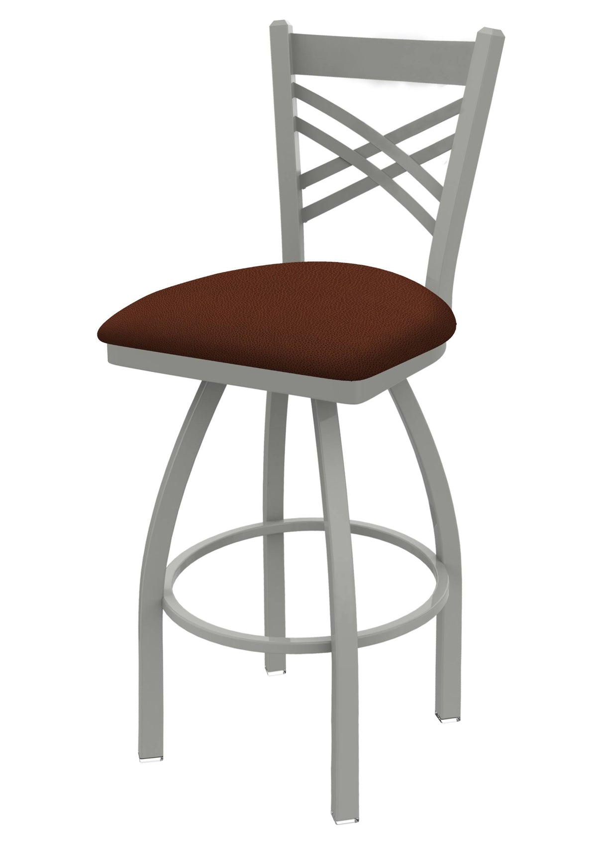 Swivel Bar Stool with Anodized Nickel Finish and Adobe Seat Z152892