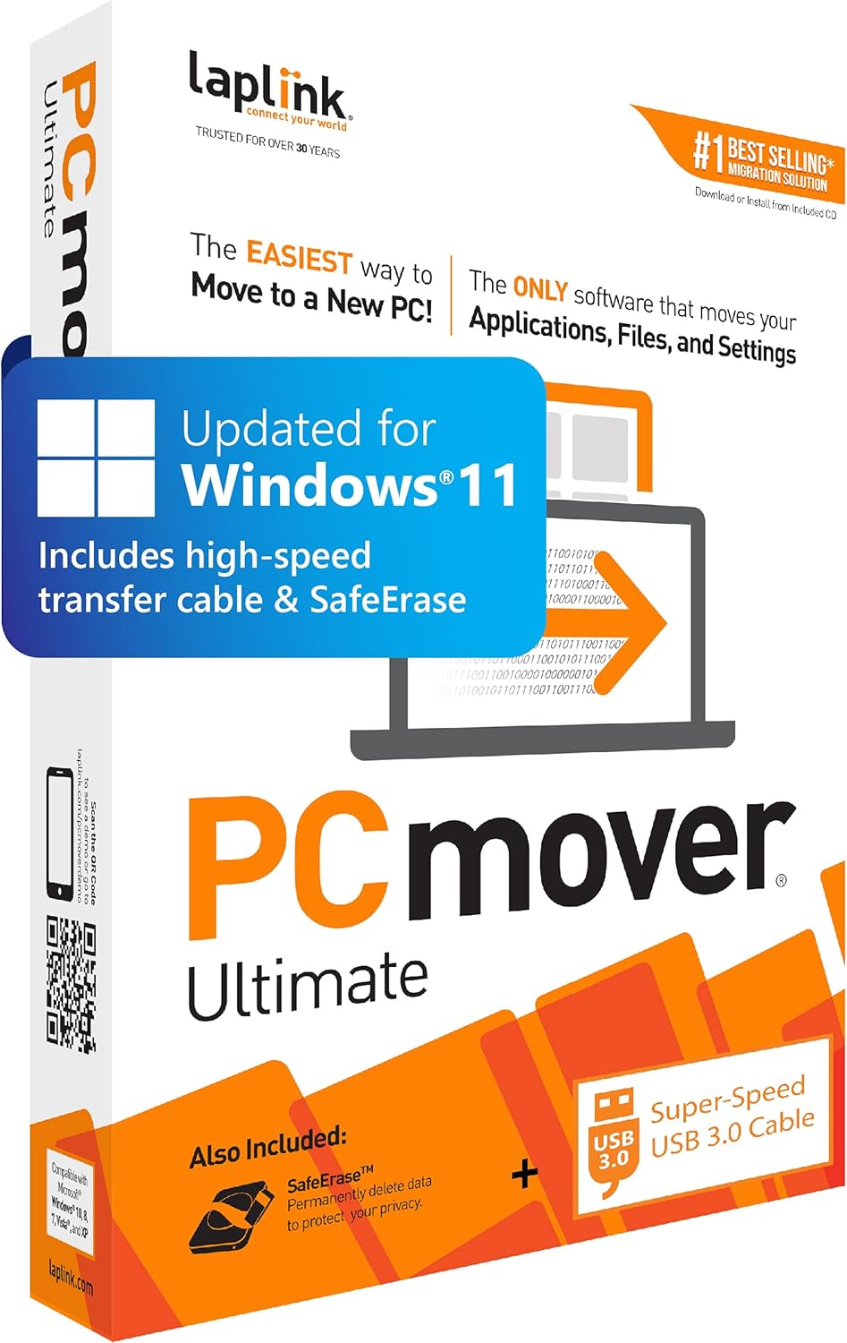 PCmover Ultimate 11 with SuperSpeed USB 3.0 Cable - 1 Use Pack of 2 U465