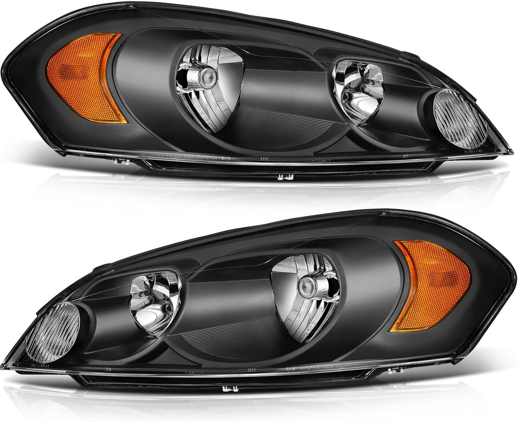 Chrome Housing Amber Reflector Clear Lens Headlight Assembly I66435