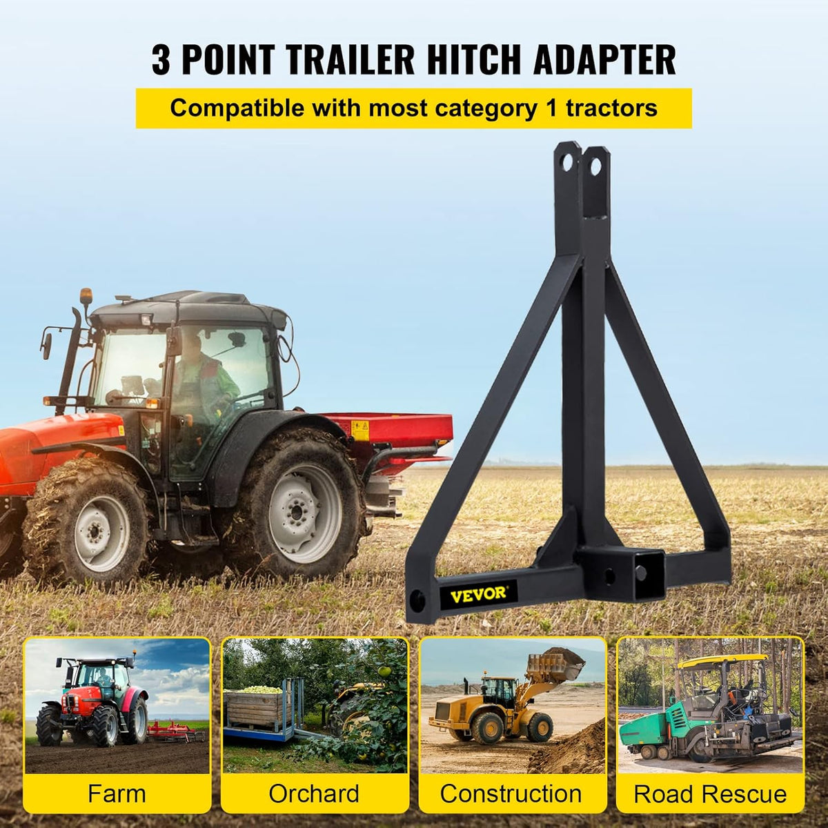 Black 2 Inch Trailer Hitch Receiver Hitch G81646