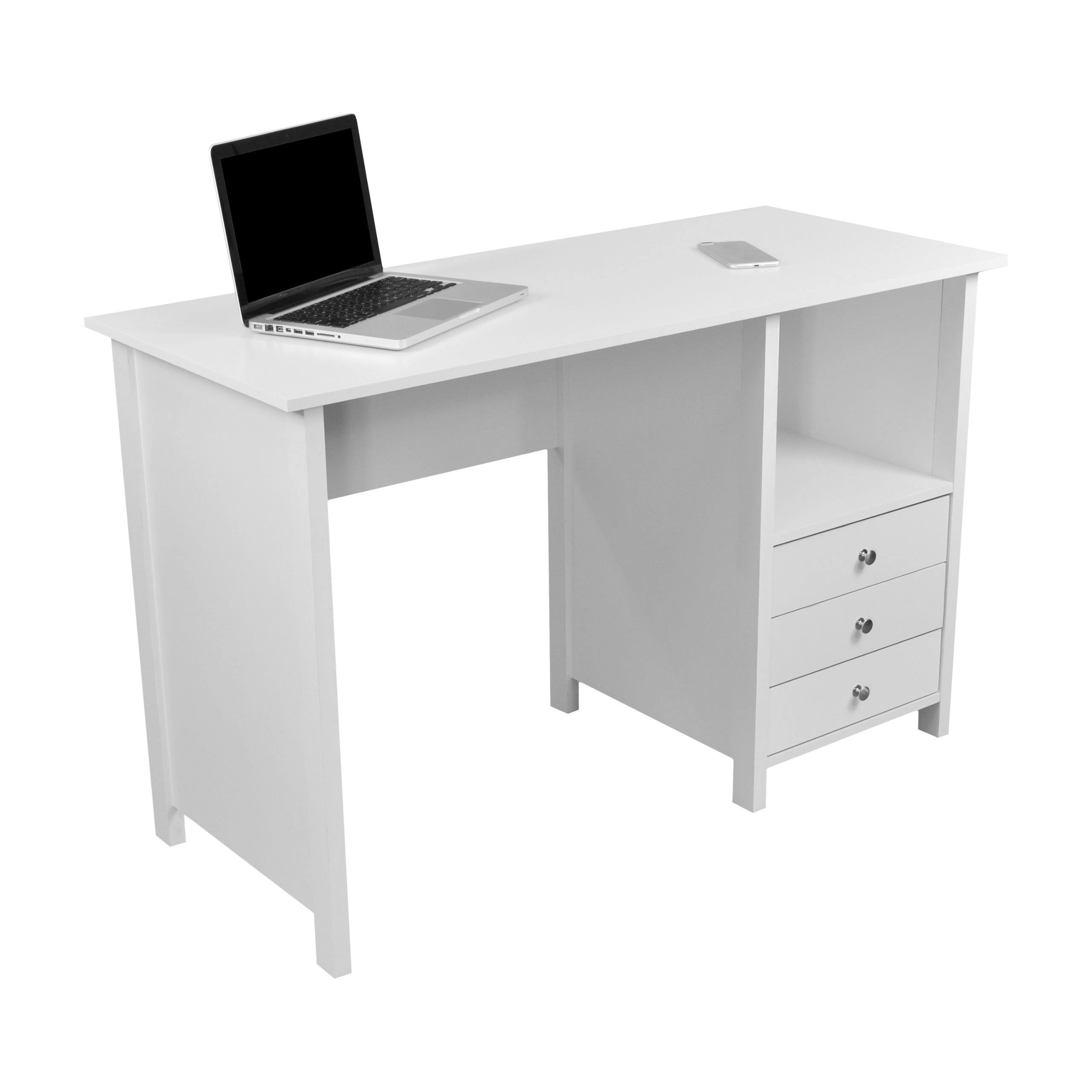 White Desk with 3 Storage Drawers P96631