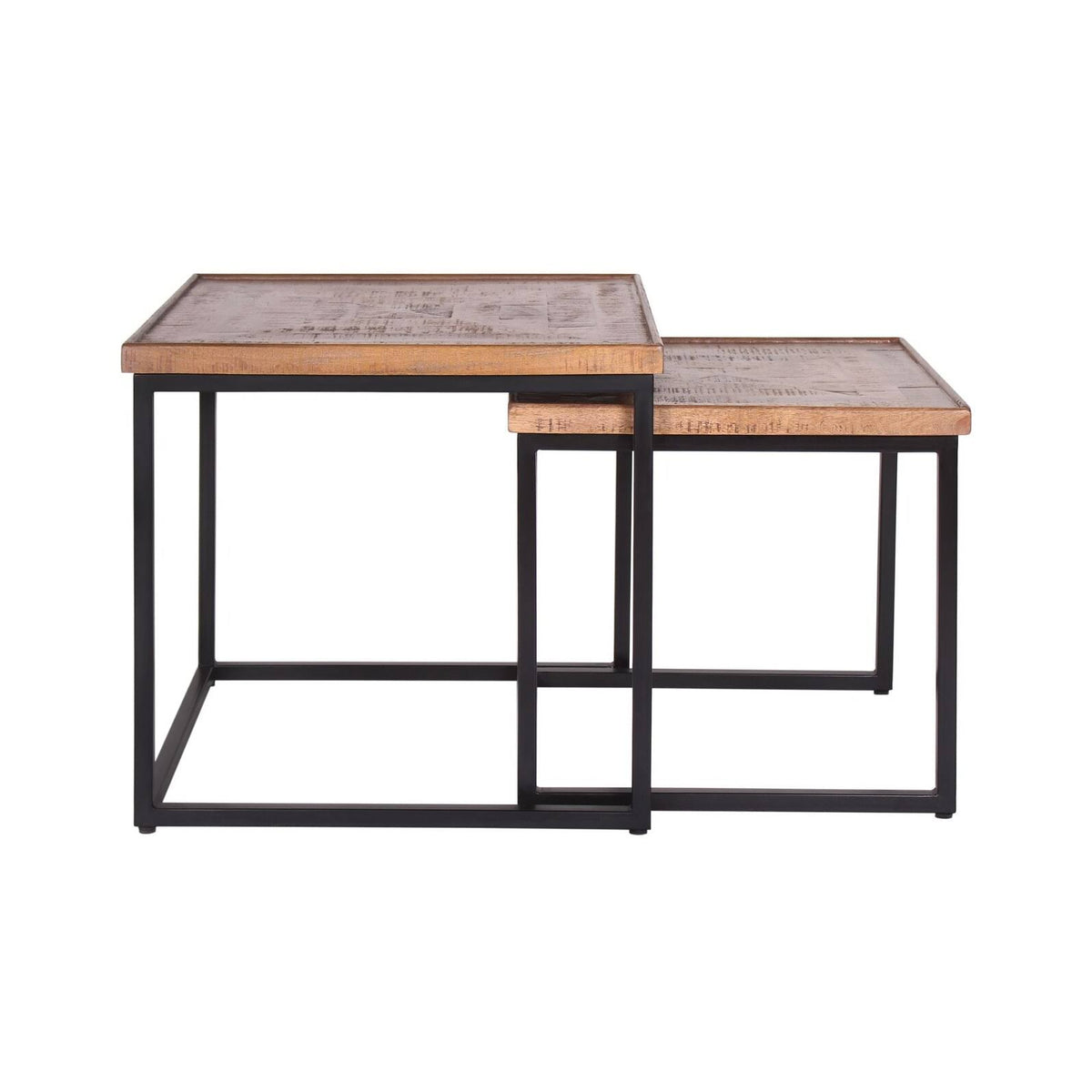 Mango Wood u0026 Iron Nesting Tables (Set of 2) - Brown B85385