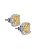 Sterling Silver Diamond Cluster Earrings 1/6 Cttw N579161
