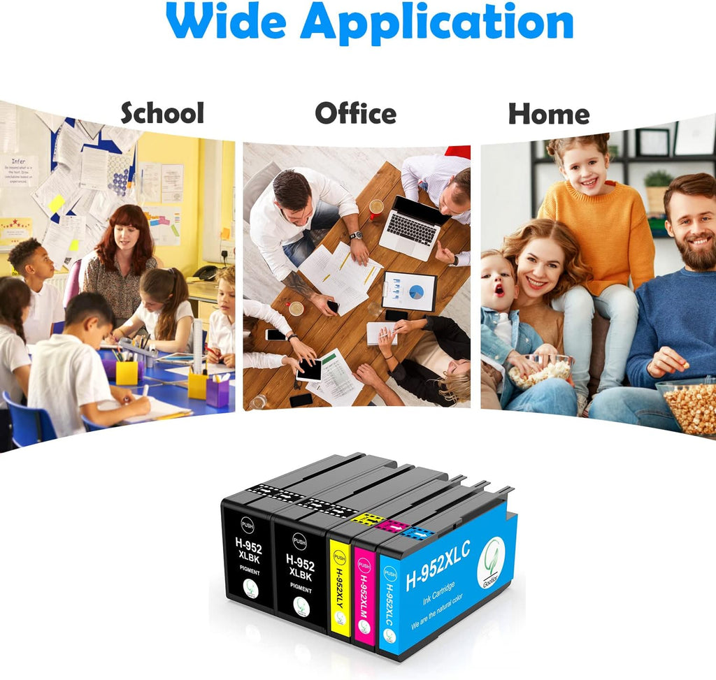 Compatible Ink Cartridges for HP 952 952XL Replacement High Yield 5 Pack F856431