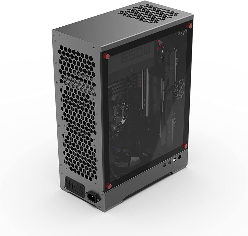 Aluminum Grey Mid Tower PC Case with Tempered Glass Window T502