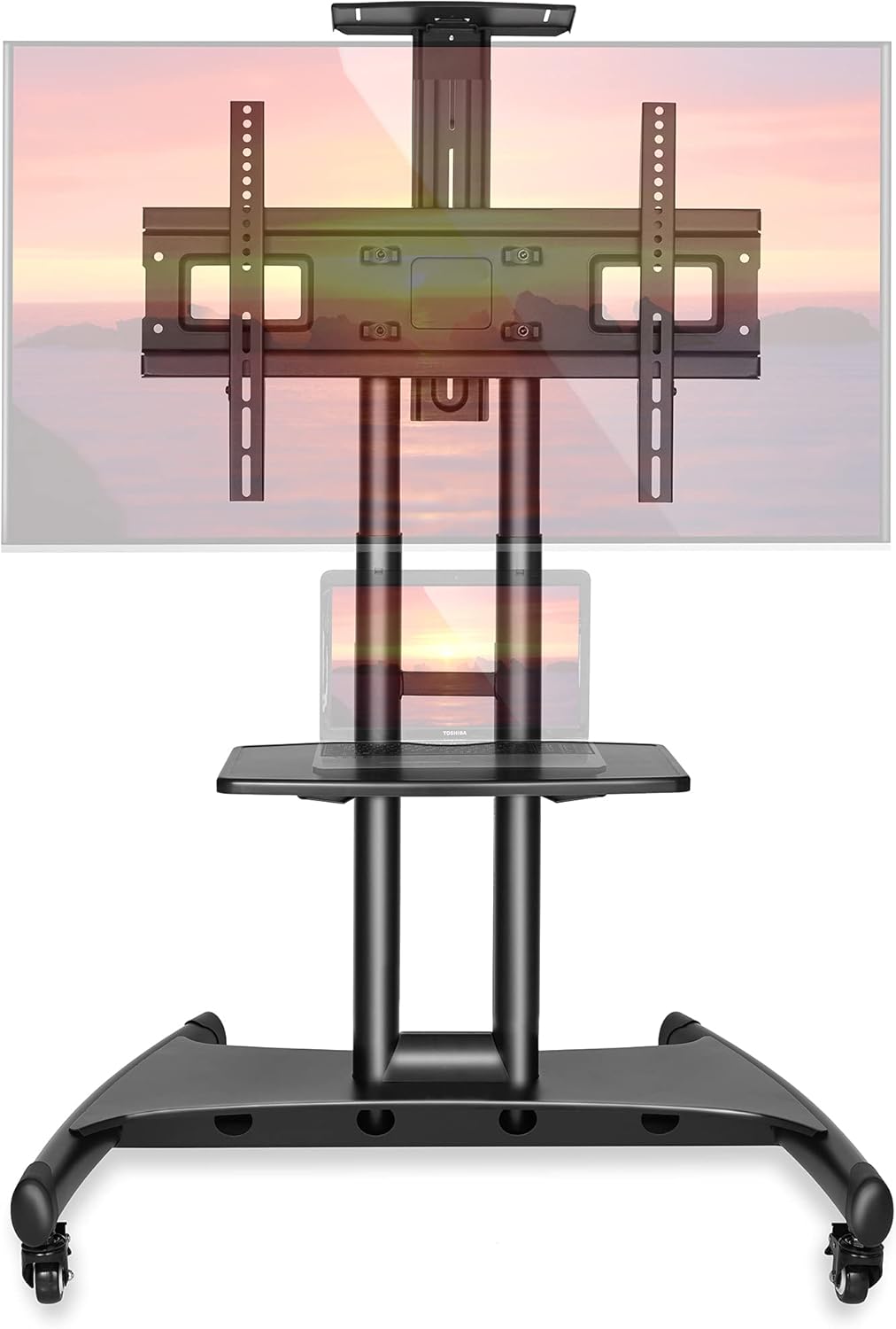 Rolling TV Cart Mobile TV Stand for 40-65 inch Flat Screen T712