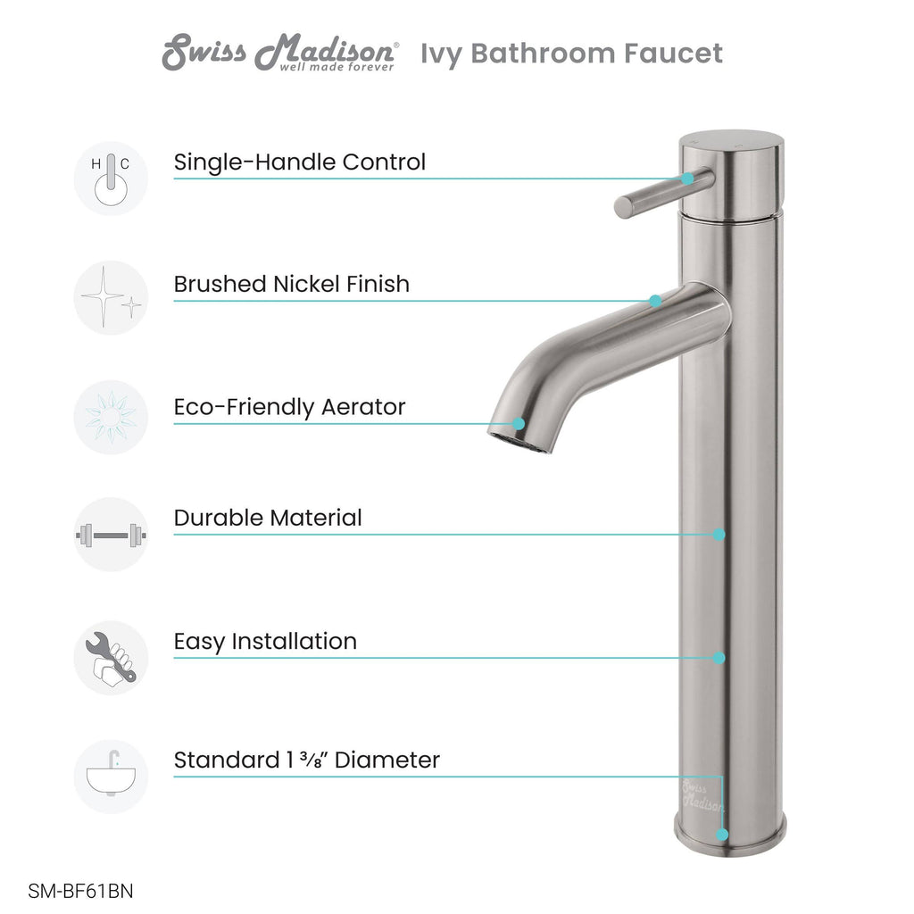 Brushed Nickel Bathroom Faucet A664