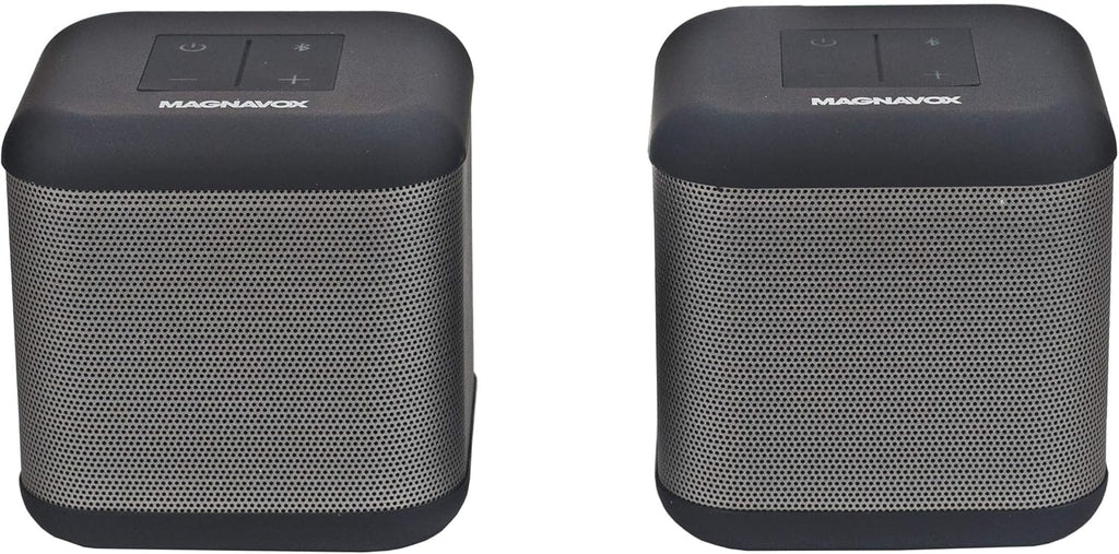 Silver and Black Stereo Speakers, Bluetooth, Pack of 2 C6477
