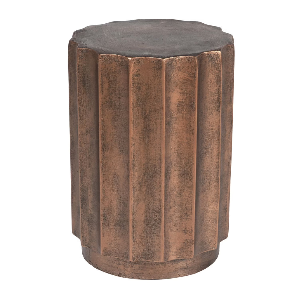 Weathered Copper Cement Stool And Side Table T919