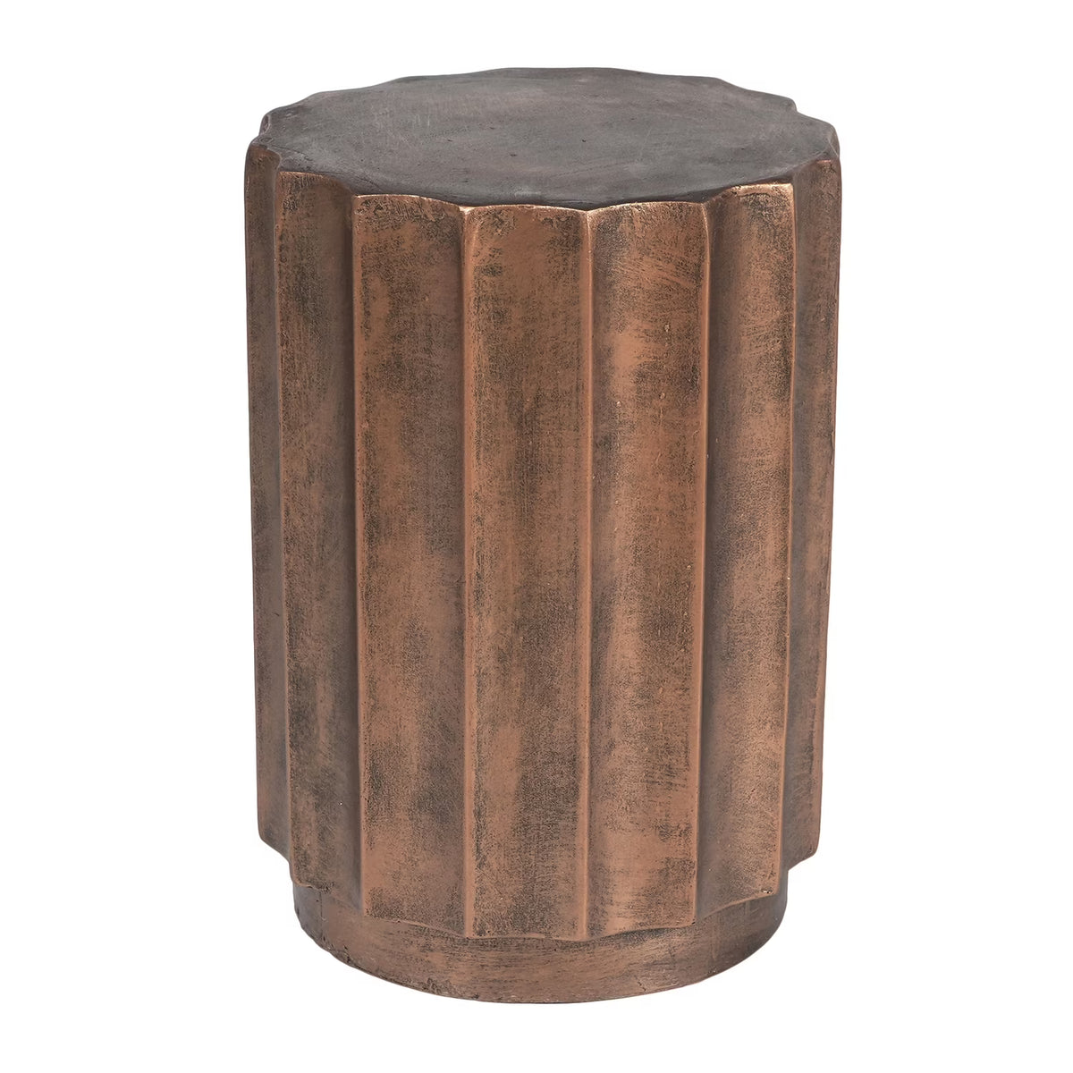Weathered Copper Cement Stool And Side Table T919