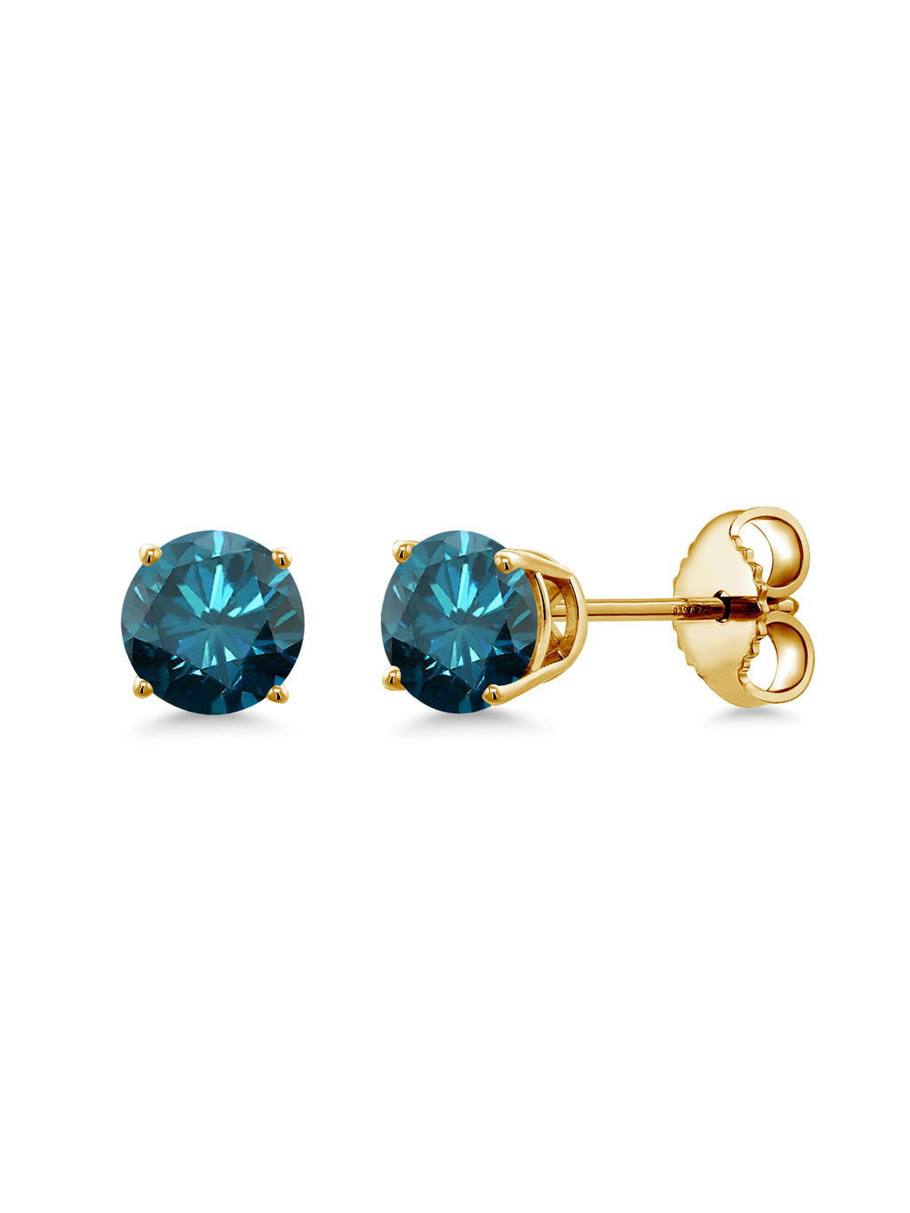 0.54 Ct Round Blue Diamond Stud Earrings E230