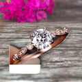 1.50 Carat Moissanite Engagement Ring on 10K Rose Gold K25166