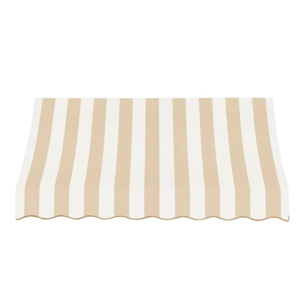 10.375 ft Fixed Awning Acrylic Fabric, Linen/White Stripe M64329