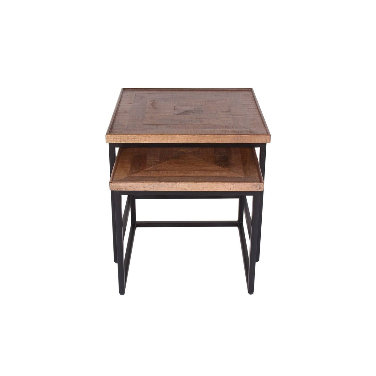 Mango Wood u0026 Iron Nesting Tables (Set of 2) - Brown B85385