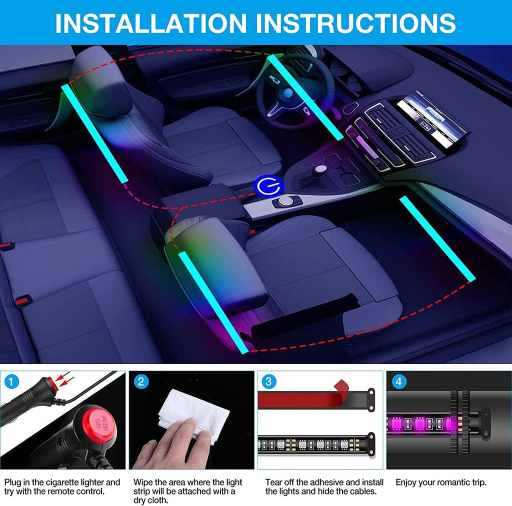 16 Million Colors Music Sync Car LED Lights P4252
