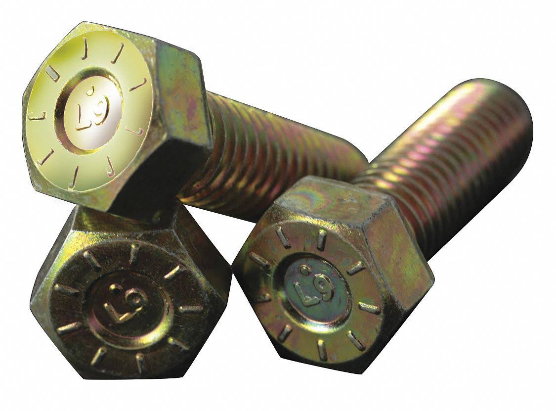 7/16 inch-14 Grade 9 Hex Head Cap Screw, Alloy Steel, Pk 100 A64470