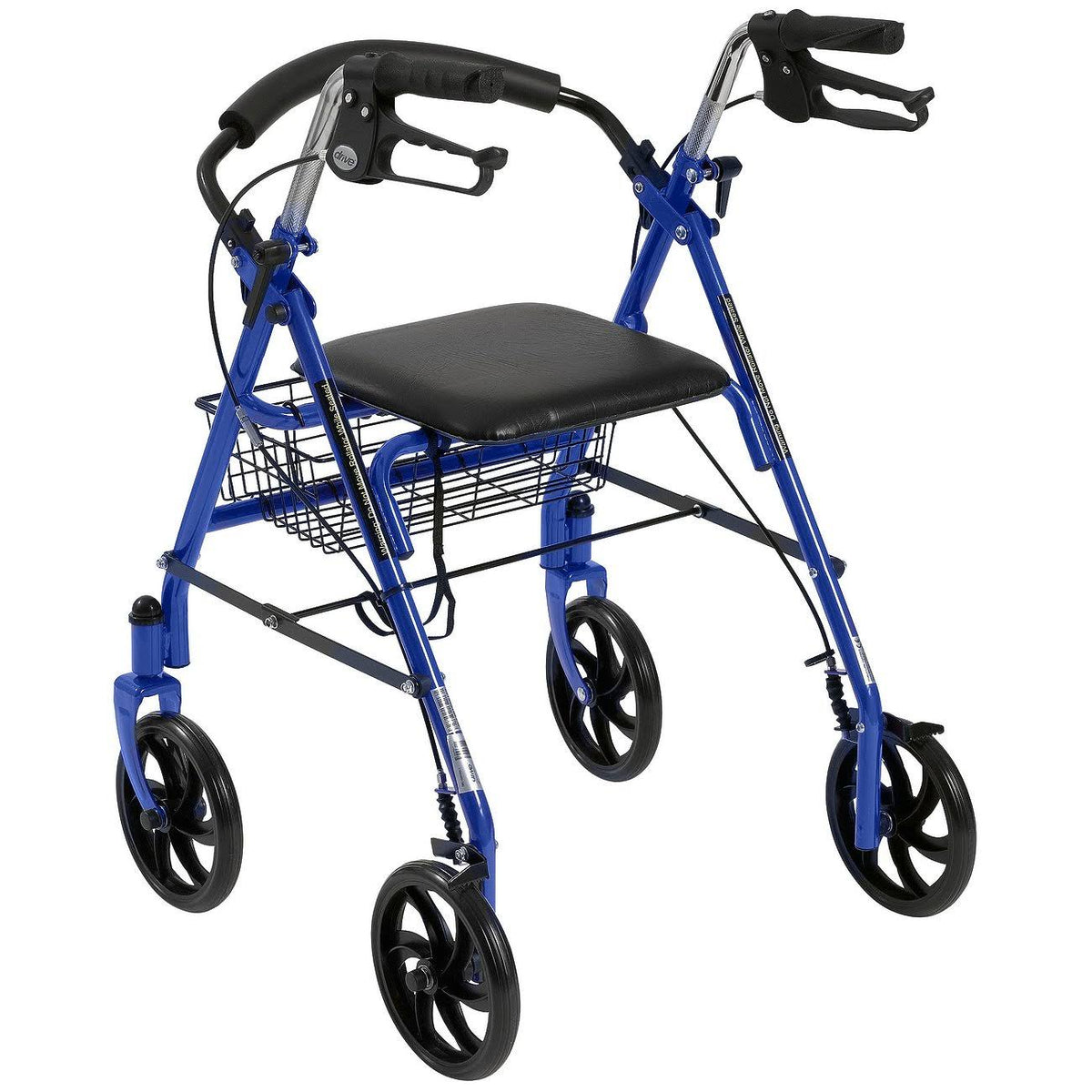 Blue 4-Wheel Rollator Walker with Removable Back Support N410308