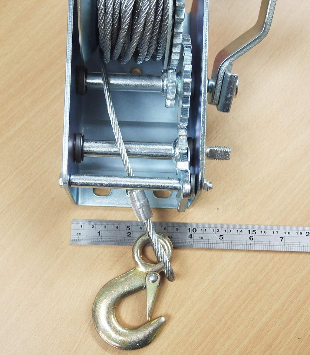 2000LB Dual Gear Steel Cable Hand Winch Pack of 2 W7376