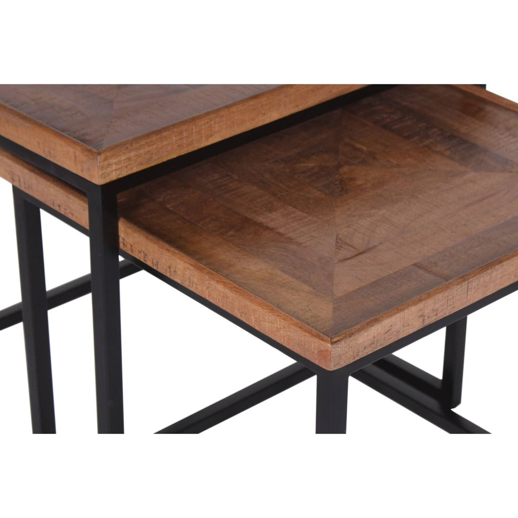 Mango Wood u0026 Iron Nesting Tables (Set of 2) - Brown B85385