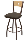 Bronze Finish Swivel Counter Stool with Natural Seat T24969