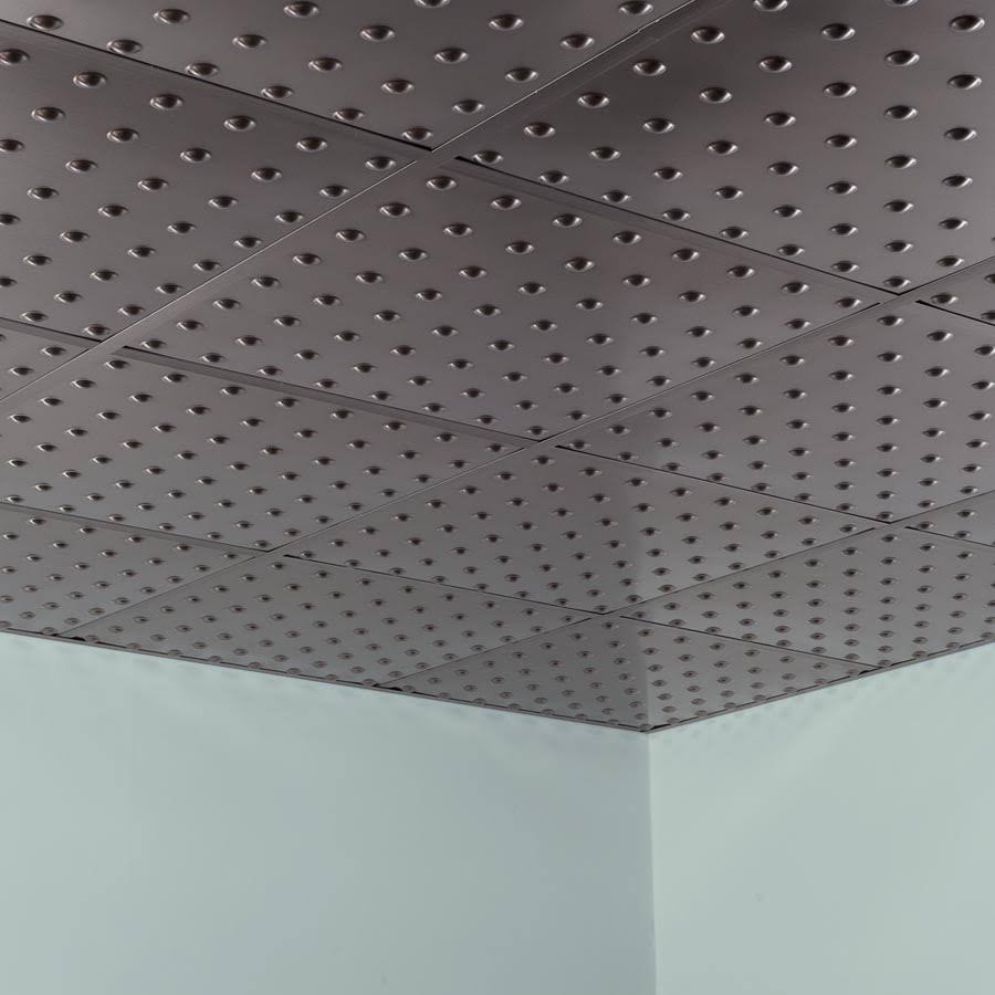 Dome Brushed Nickel Ceiling Tile 5 Pack W7830